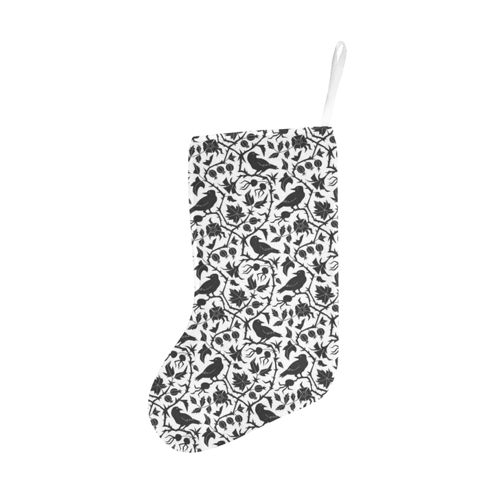 Crow dark floral pattern Christmas Stocking Hanging Ornament