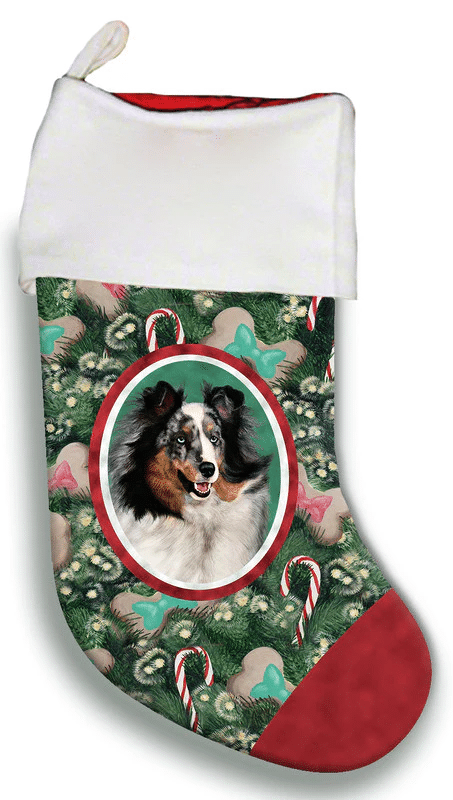 Sheltie Blue Merle- Best of Breed Christmas Stocking Hanging Ornament