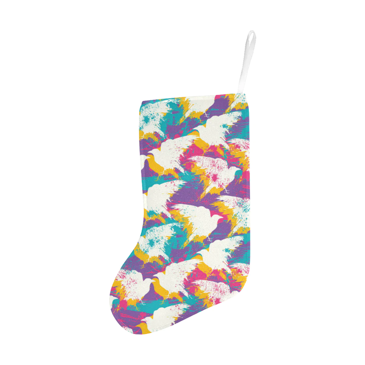 Colorful crow illustration pattern Christmas Stocking Hanging Ornament