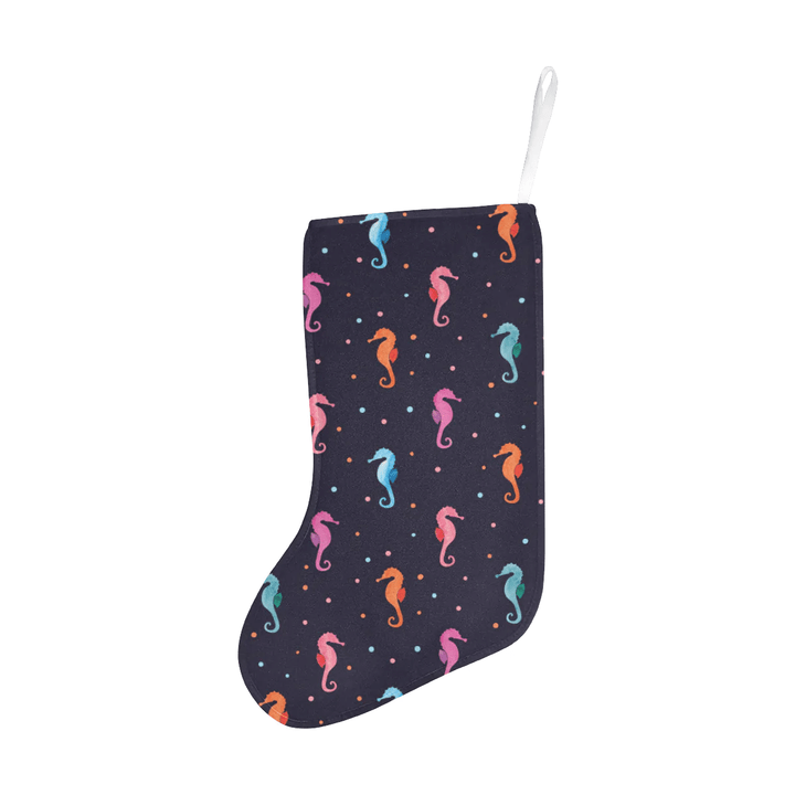 Watercolor colorful seahorse pattern Christmas Stocking Hanging Ornament