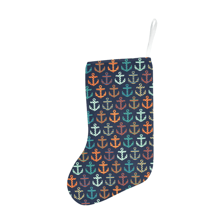 Colorful Anchor Dot Stripe Pattern Christmas Stocking Hanging Ornament