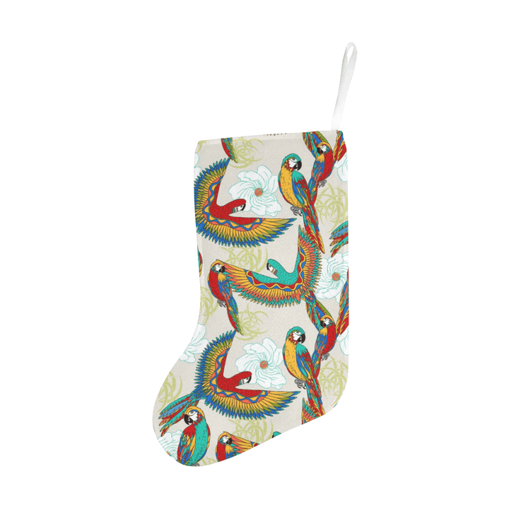 Parrot Flower Pattern Christmas Stocking Hanging Ornament