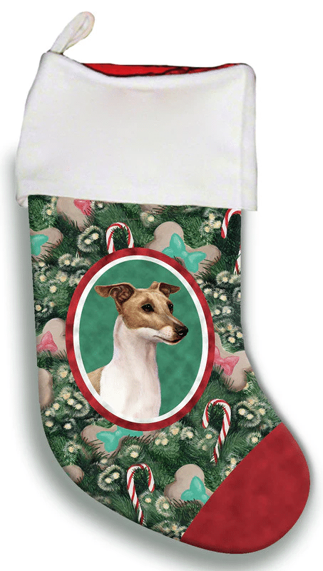 Italian Greyhound Fawn/White - Best of Breed Christmas Stocking Hanging Ornament