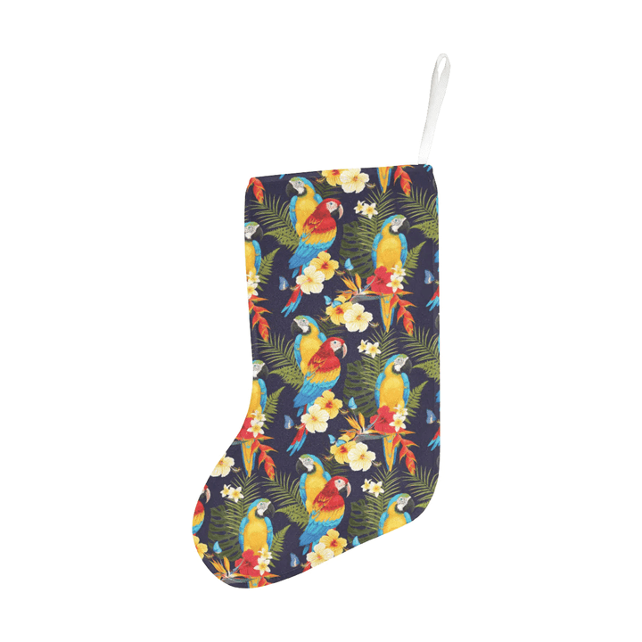 Colorful parrot flower pattern Christmas Stocking Hanging Ornament