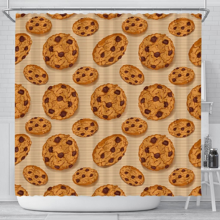 Cookie Pattern Shower Curtain Fulfilled In US Fashion Design Meaningful Gift