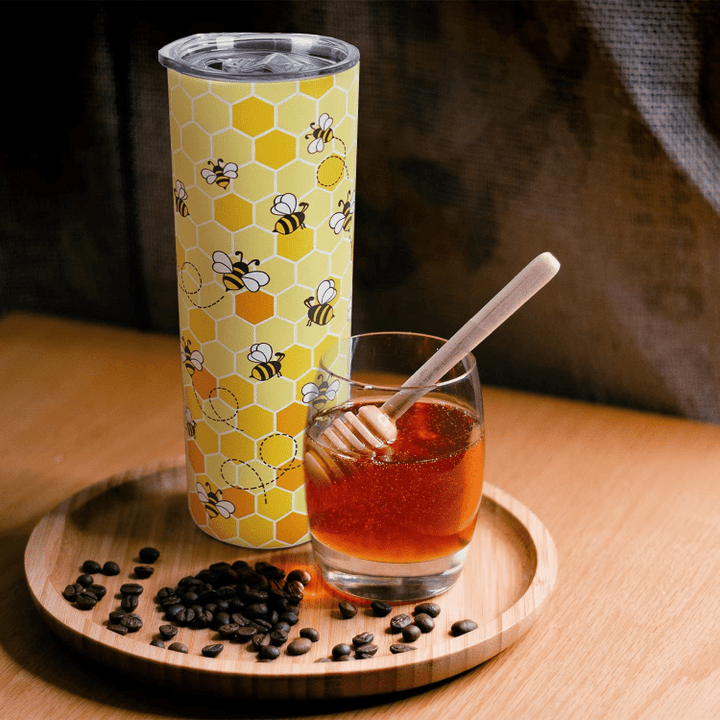 Gift For Bee Lovers Yellow Honey Bee Skinny Tumbler