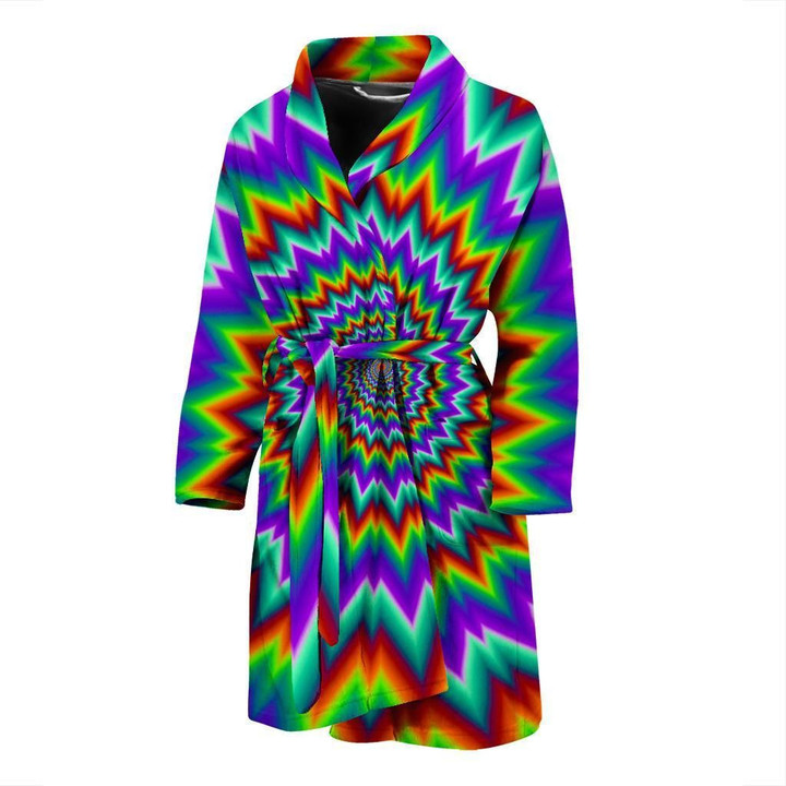 Colorful Psychedelic Spiral Optical Illusion Satin Bathrobe Fleece Bathrobe