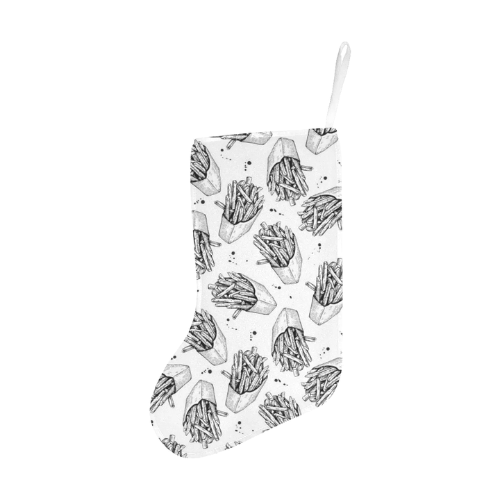 Hand drawn french fries pattern Christmas Stocking Hanging Ornament