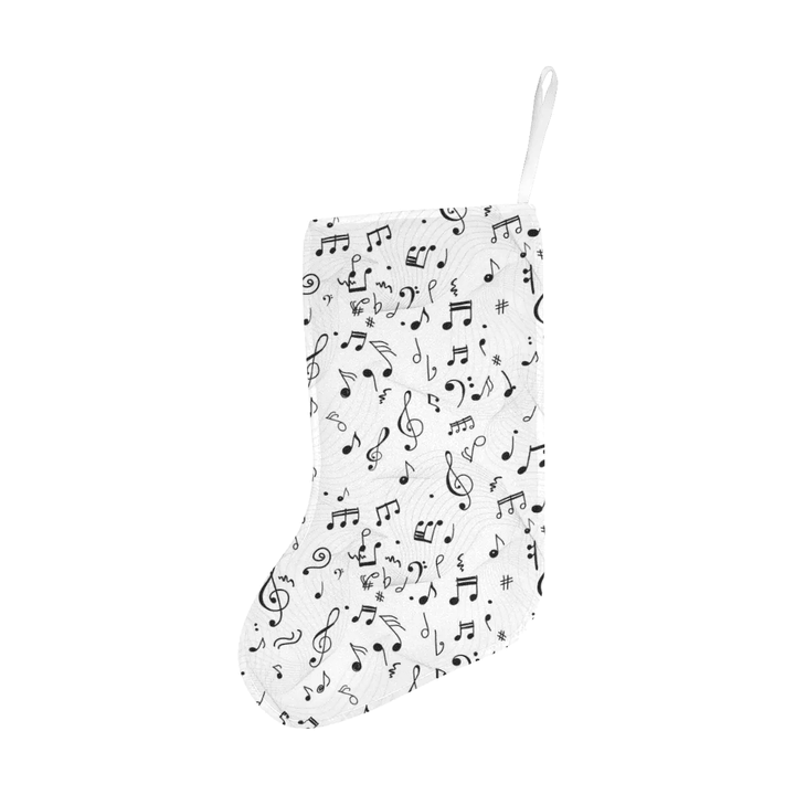 Music Notes Pattern Print Design 04 Christmas Stocking Hanging Ornament