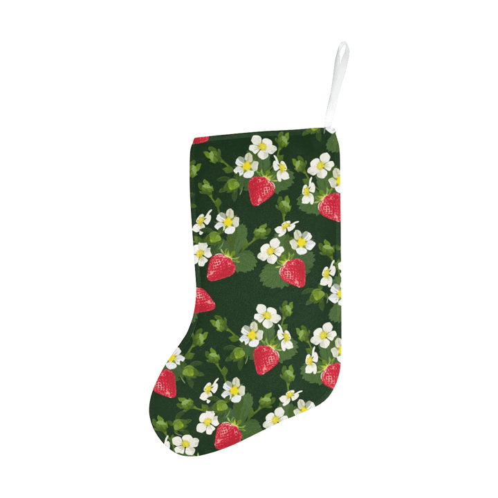 Strawberry Pattern Background Christmas Stocking Hanging Ornament