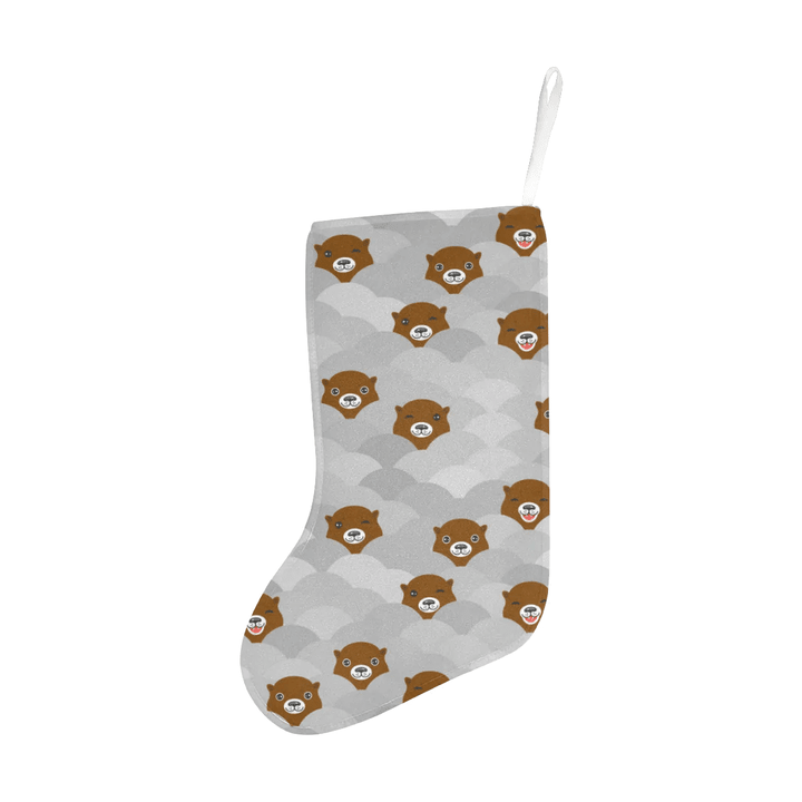 Cute Otter Pattern Christmas Stocking Hanging Ornament