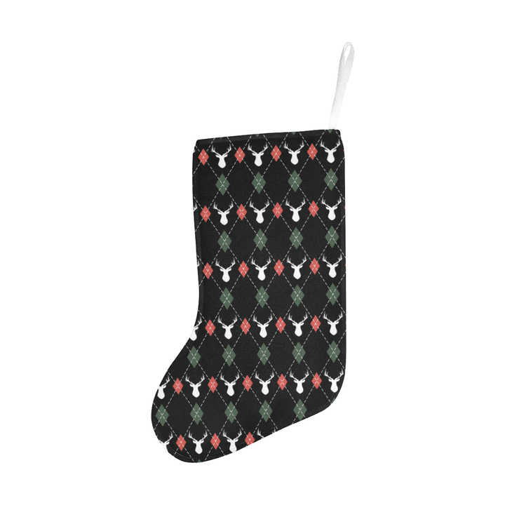 Deer Christmas new year pattern argyle Christmas Stocking Hanging Ornament