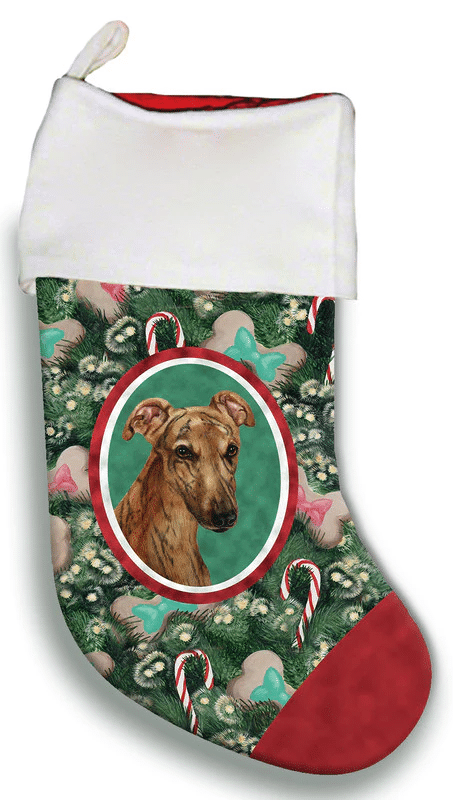 Greyhound Red - Best of Breed Christmas Stocking Hanging Ornament