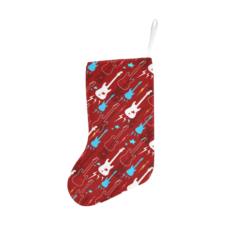 Electical Guitar Red Pattern Christmas Stocking Hanging Ornament