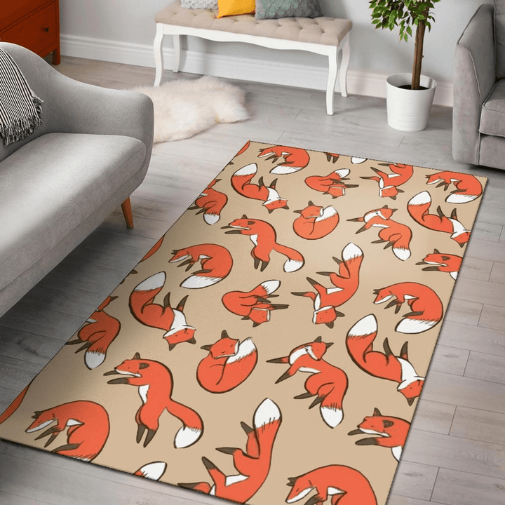 Fox Area Rug Room Carpet Custom Area Floor Home Decor