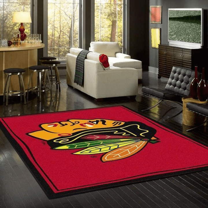 Chicago Blackhawks Nfl Football Rug Room Carpet Sport Custom Area Floor Home Decor