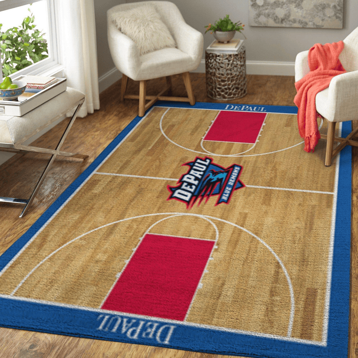 Depaul Blue Demons Ncaa Basketball Rug Room Carpet Sport Custom Area Floor Home Decor