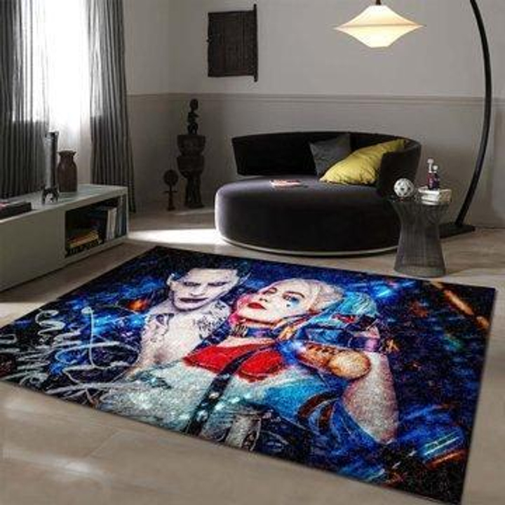 Joker Harley Quinn Movie Rug Room Carpet Sport Custom Area Floor Home Decor