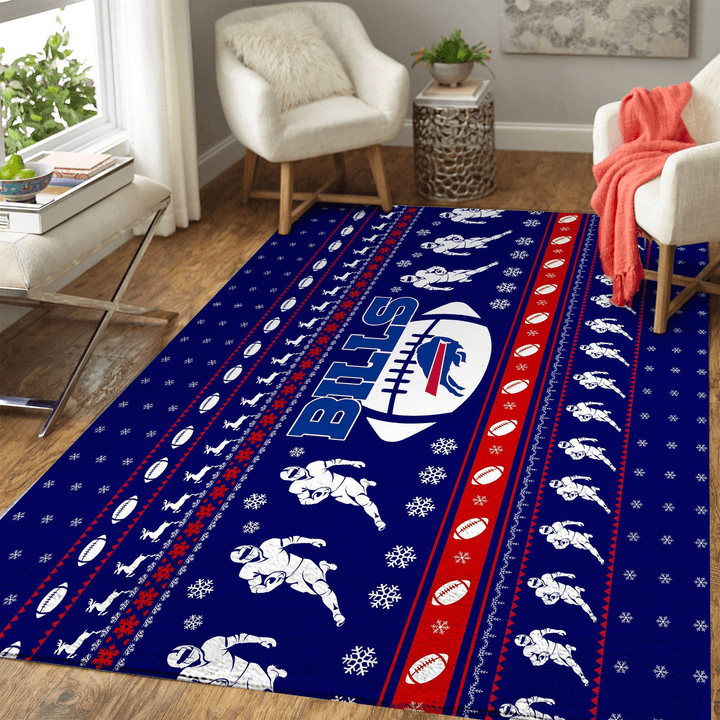 Buffalo Bills Nfl Football Ugly Christmas Rug Room Carpet Sport Custom Area Floor Home Decor