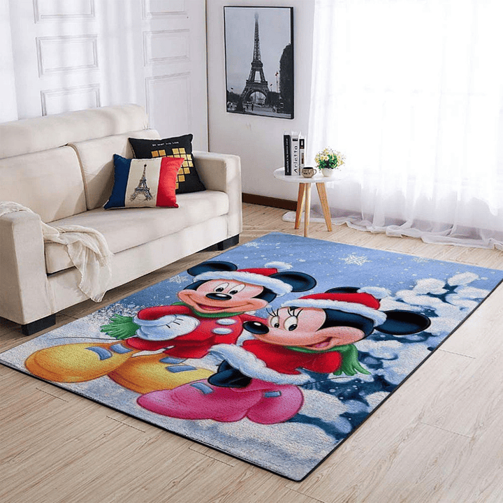 Mickey Mouse Friends Christmas Rug Room Carpet Disney Custom Area Floor Home Decor