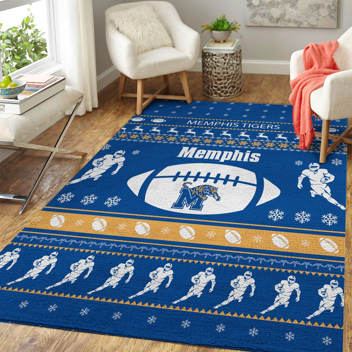 Memphis Tigers Ncaa Football Christmas Rug Room Carpet Sport Custom Area Floor Home Decor