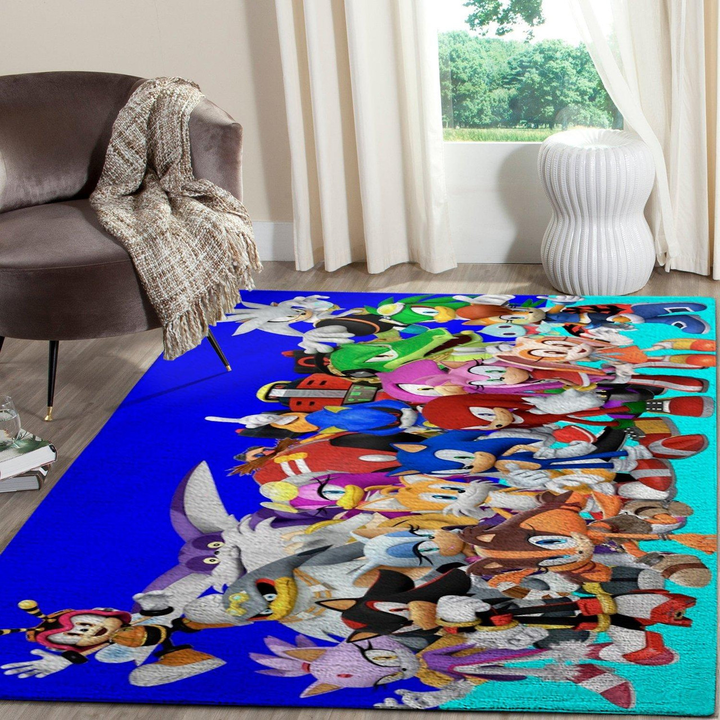 Sonic The Hedgehog Rug Room Carpet Sport Custom Area Floor Home Decor
