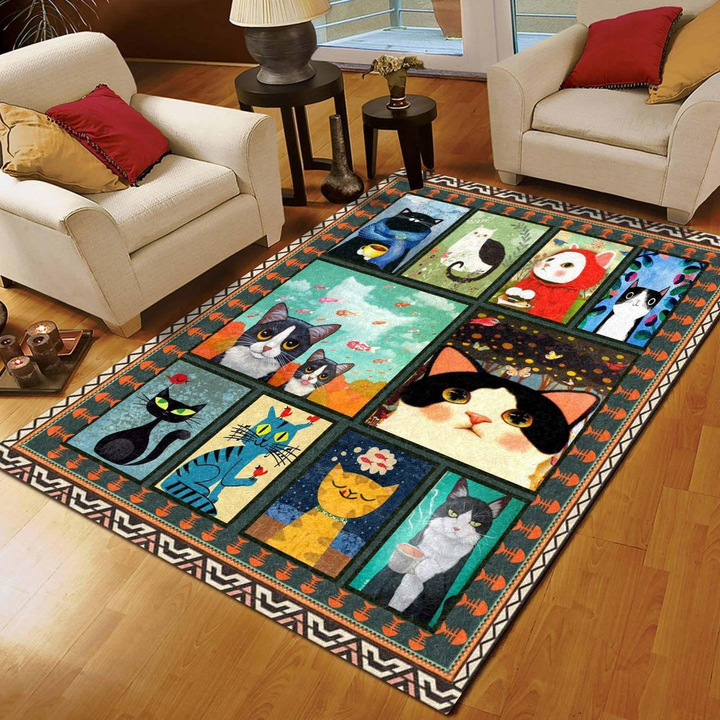 Cat Area Rug Room Carpet Custom Area Floor Home Decor