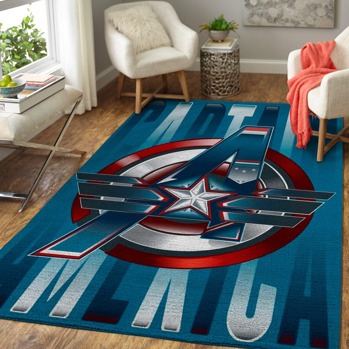 Captain America, Marvel Superhero Movie Rug Room Carpet Sport Custom Area Floor Home Decor