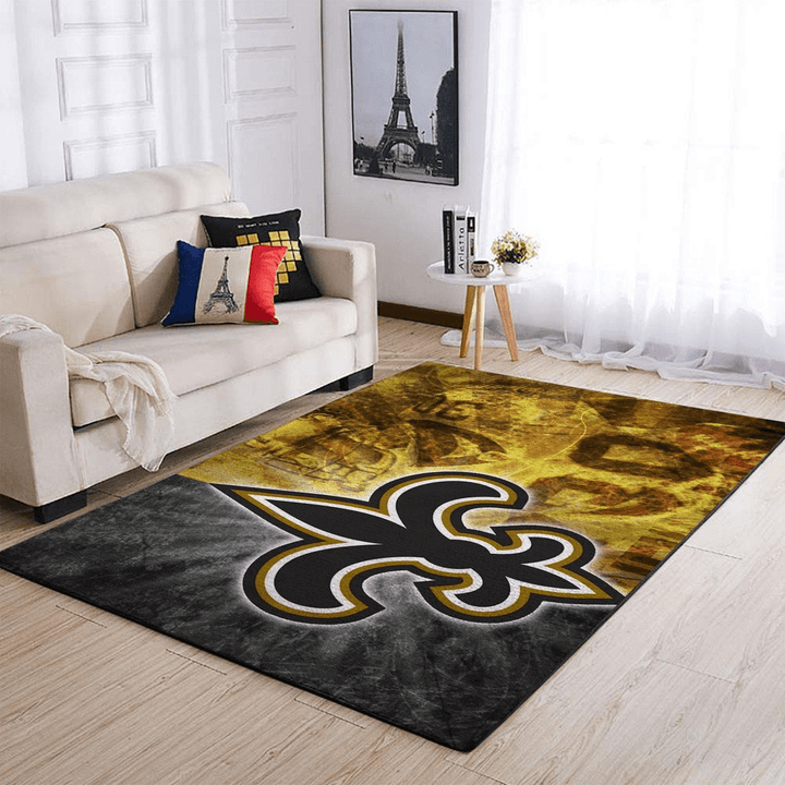 New Orleans Saints Nfl Football Rug Room Carpet Sport Custom Area Floor Home Decor