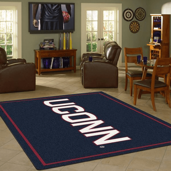 Connecticut Huskies Ncaa Rug Room Carpet Sport Custom Area Floor Home Decor