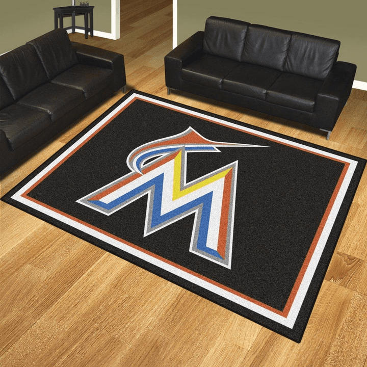 Miami Marlins Mlb Baseball Rug Room Carpet Sport Custom Area Floor Home Decor