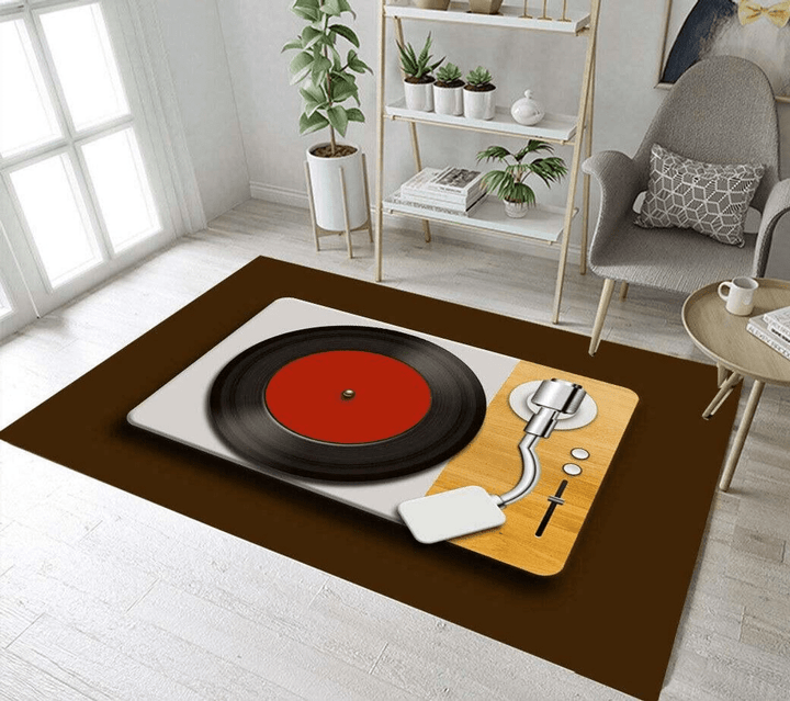 Record Player Area Rug Room Carpet Custom Area Floor Home Decor