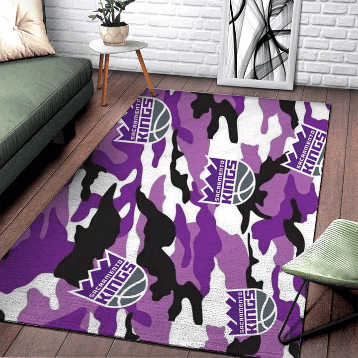 Sacramento Kings Nba Basketball Camouflage Rug Room Carpet Sport Custom Area Floor Home Decor