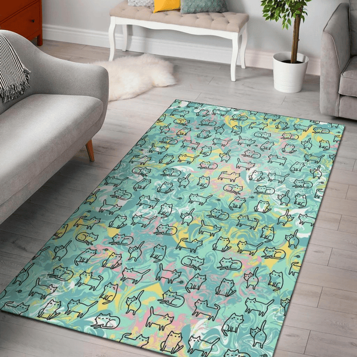 Cat Palette Area Rug Room Carpet Custom Area Floor Home Decor