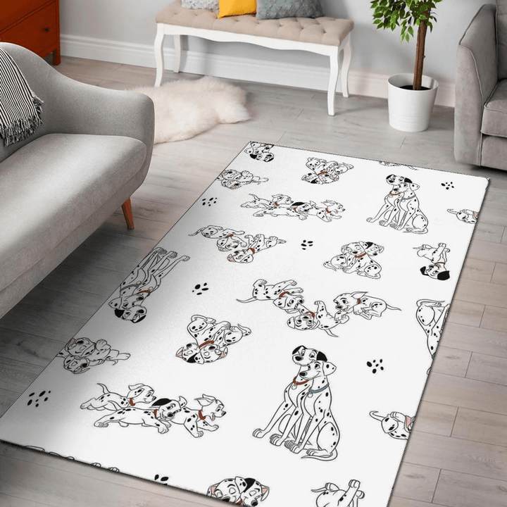 White Dalmatians Area Rug Room Carpet Custom Area Floor Home Decor Rug