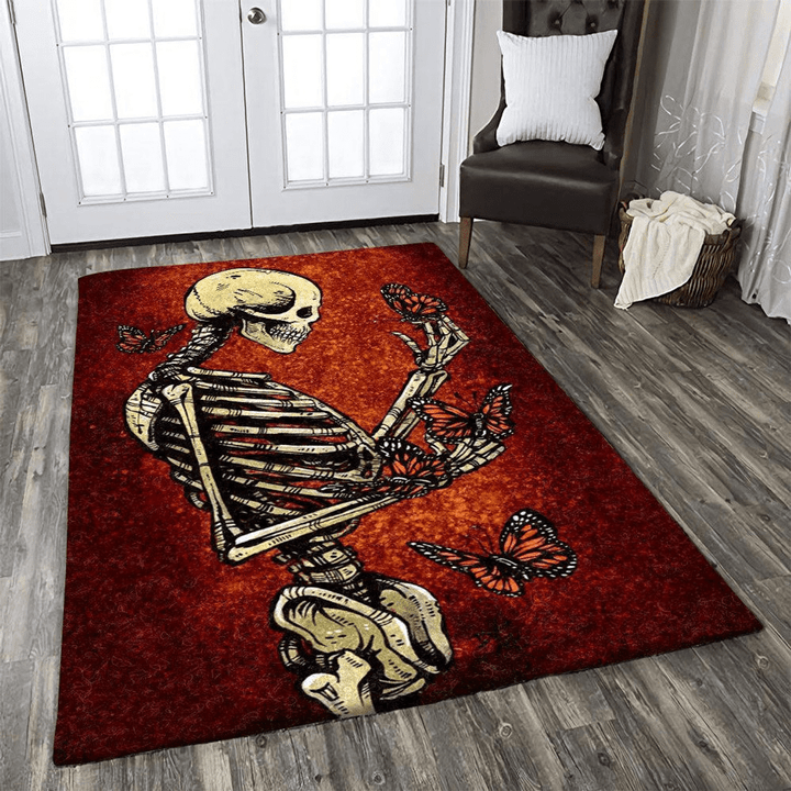 Skull Rug Room Carpet Sport Custom Area Floor Home Decor