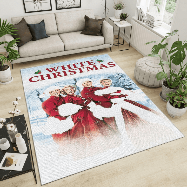 White Christmas Area Rug Room Carpet Custom Area Floor Home Decor Rug