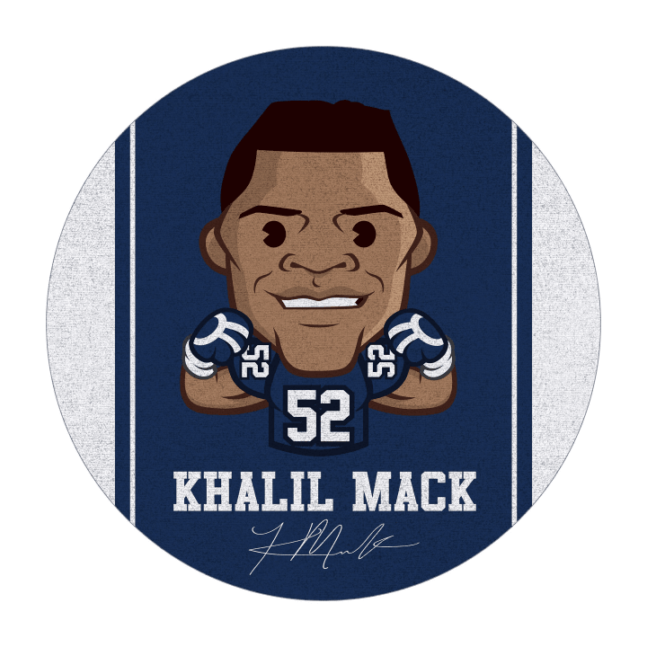 Khalil Mack Chicago Bears Imperial Players Round Area Rug