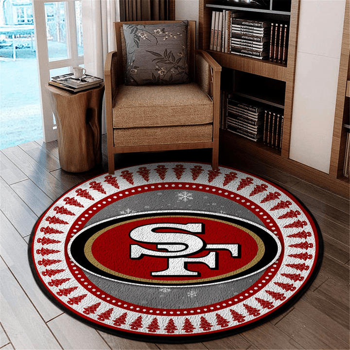 San Francisco 49Ers Nfl Football Round Carpet Round Rug Room Sport Custom Area Floor Home Decor Ugly Christmas