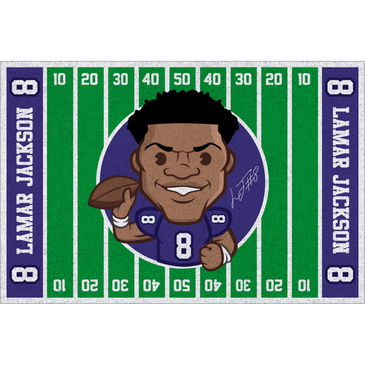 Baltimore Ravens Lamar Jackson Imperial Players Homefield Area Rug
