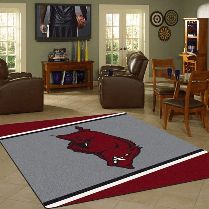 Arkansas Razorbacks Ncaa Rug Room Carpet Sport Custom Area Floor Home Decor