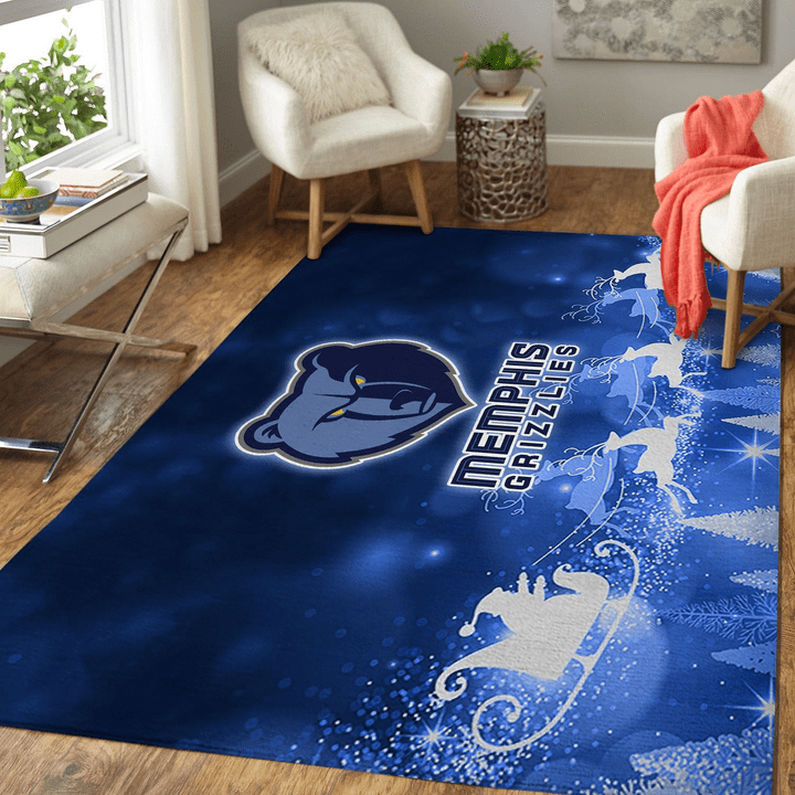 Memphis Grizzlies Nba Basketball Christmas Rug Room Carpet Sport Custom Area Floor Home Decor