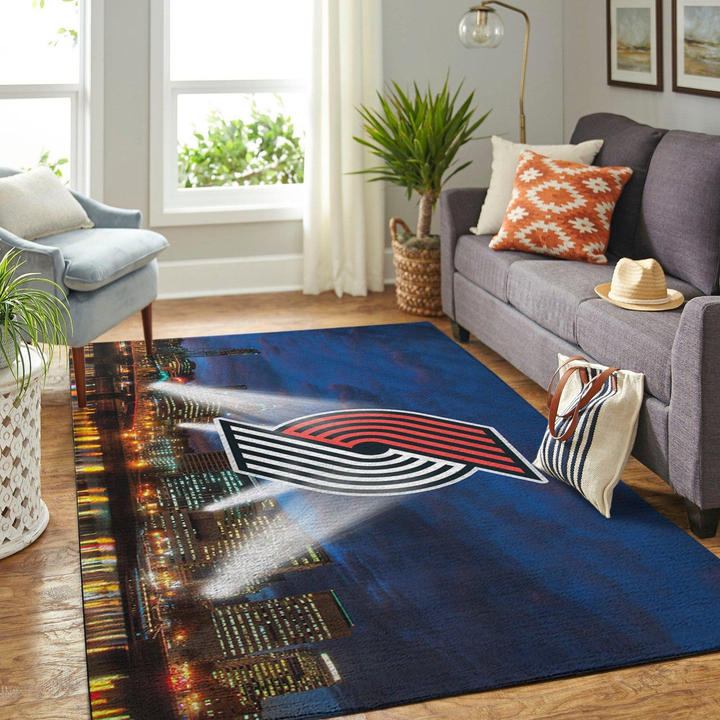 Portland Trail Blazers Nba Rug Room Carpet Sport Custom Area Floor Home Decor
