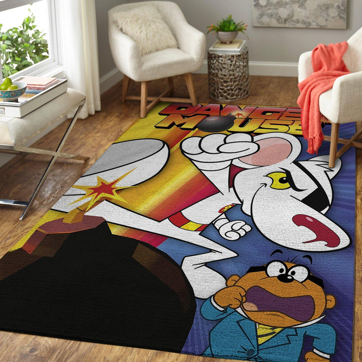 Danger Mouse Cartoon Series Tv Movies Shows Rug Room Carpet Custom Area Floor Home Decor