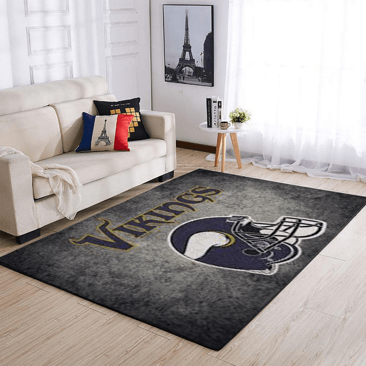 Minnesota Vikings Nfl Footballs Rug Room Carpet Sport Custom Area Floor Home Decor