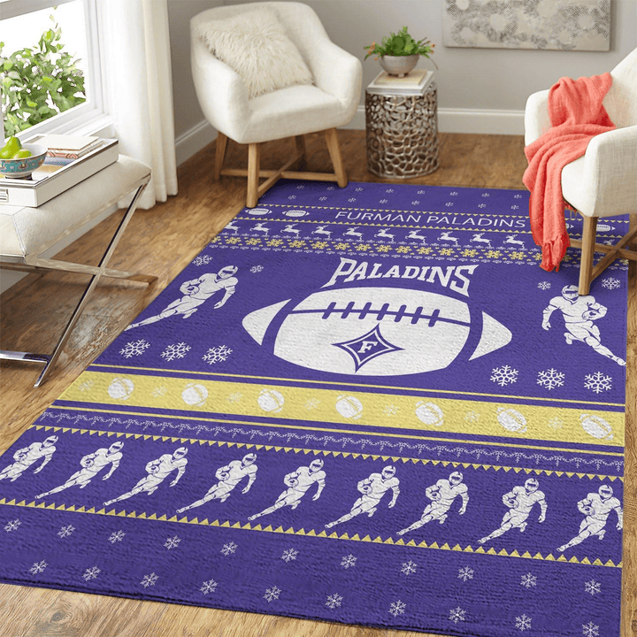Furman Paladins Ncaa Football Ugly Christmas Rug Room Carpet Sport Custom Area Floor Home Decor