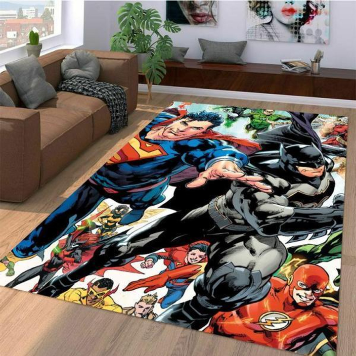Superman Batman Superhero Movie Rug Room Carpet Sport Custom Area Floor Home Decor