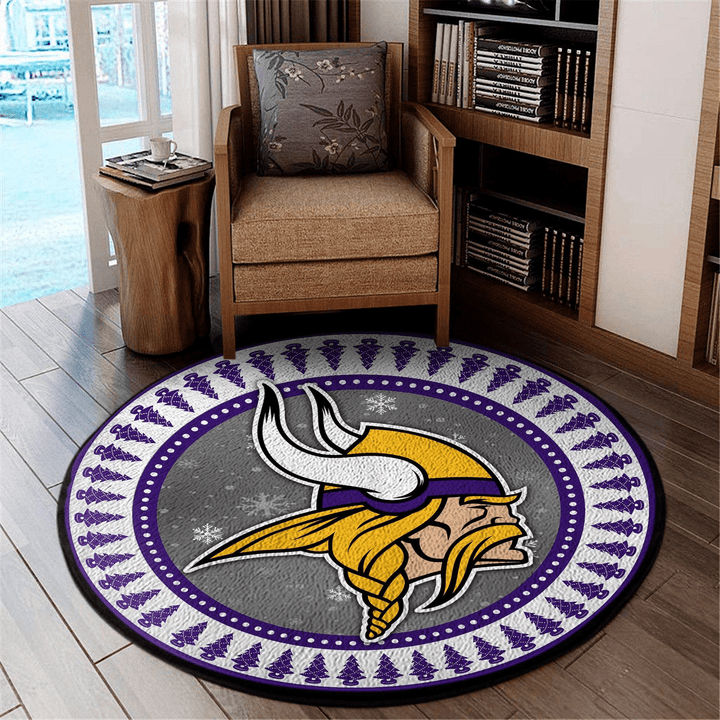 Minnesota Vikings Nfl Football Round Carpet Round Rug Room Sport Custom Area Floor Home Decor Ugly Christmas Rug