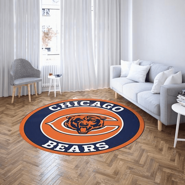 Chicago Bears Nfl Football Round Carpet Room Round Rug Sport Custom Area Floor Home Decor