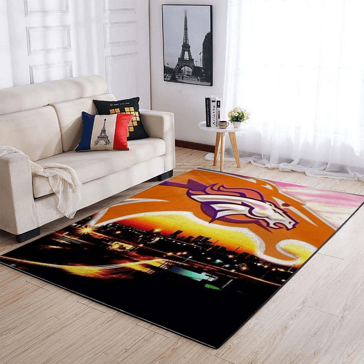 Denver Broncos Nfl, Football, Area Rug Room Carpet Custom Area Floor Home Decor